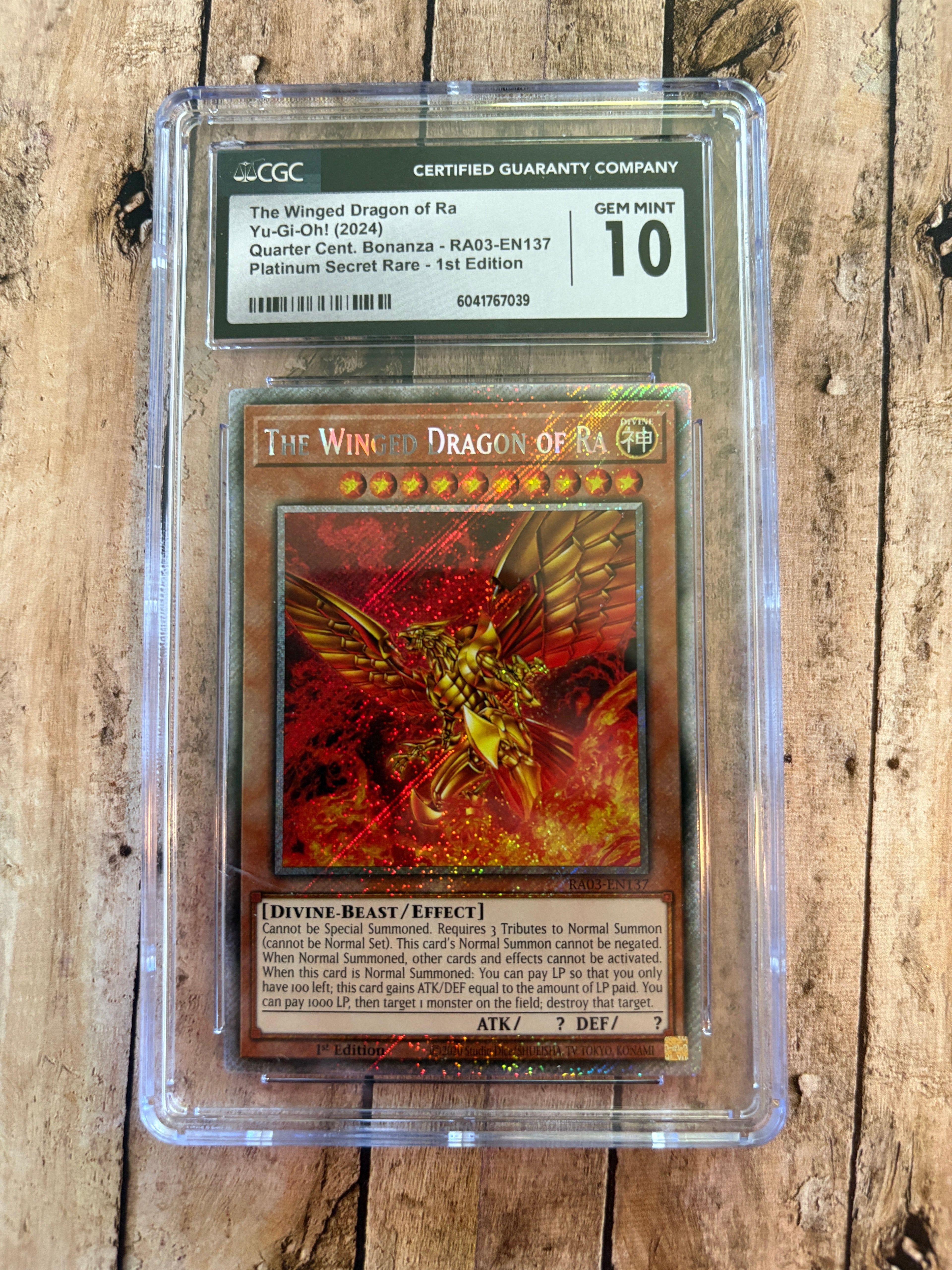 Yu-Gi-Oh! The Winged Dragon of Ra Platinum Secret Rare CGC 10