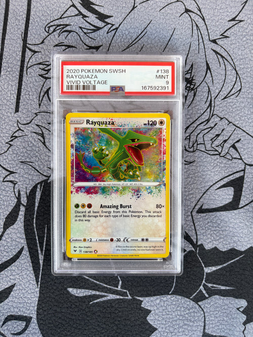 2020 Pokemon Rayquaza Vivid Voltage PSA 9