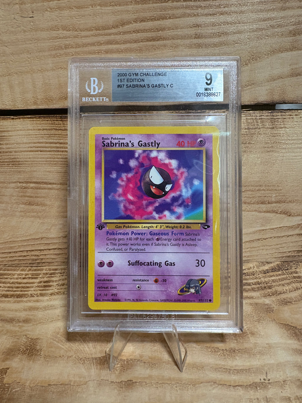 Pokemon 1st Edition Sabrina's Gastly Beckett Mint 9