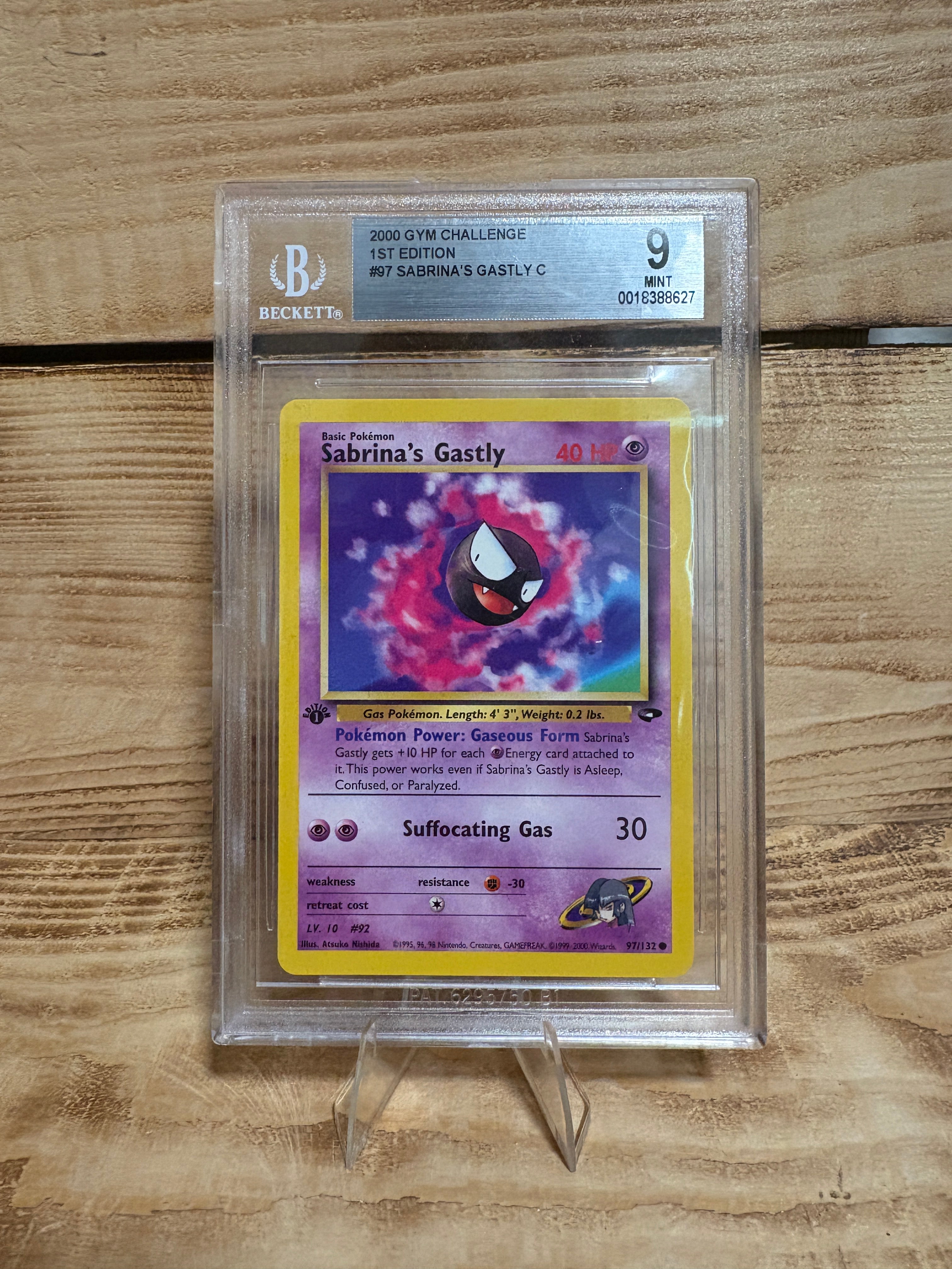 Pokemon 1st Edition Sabrina's Gastly Beckett Mint 9