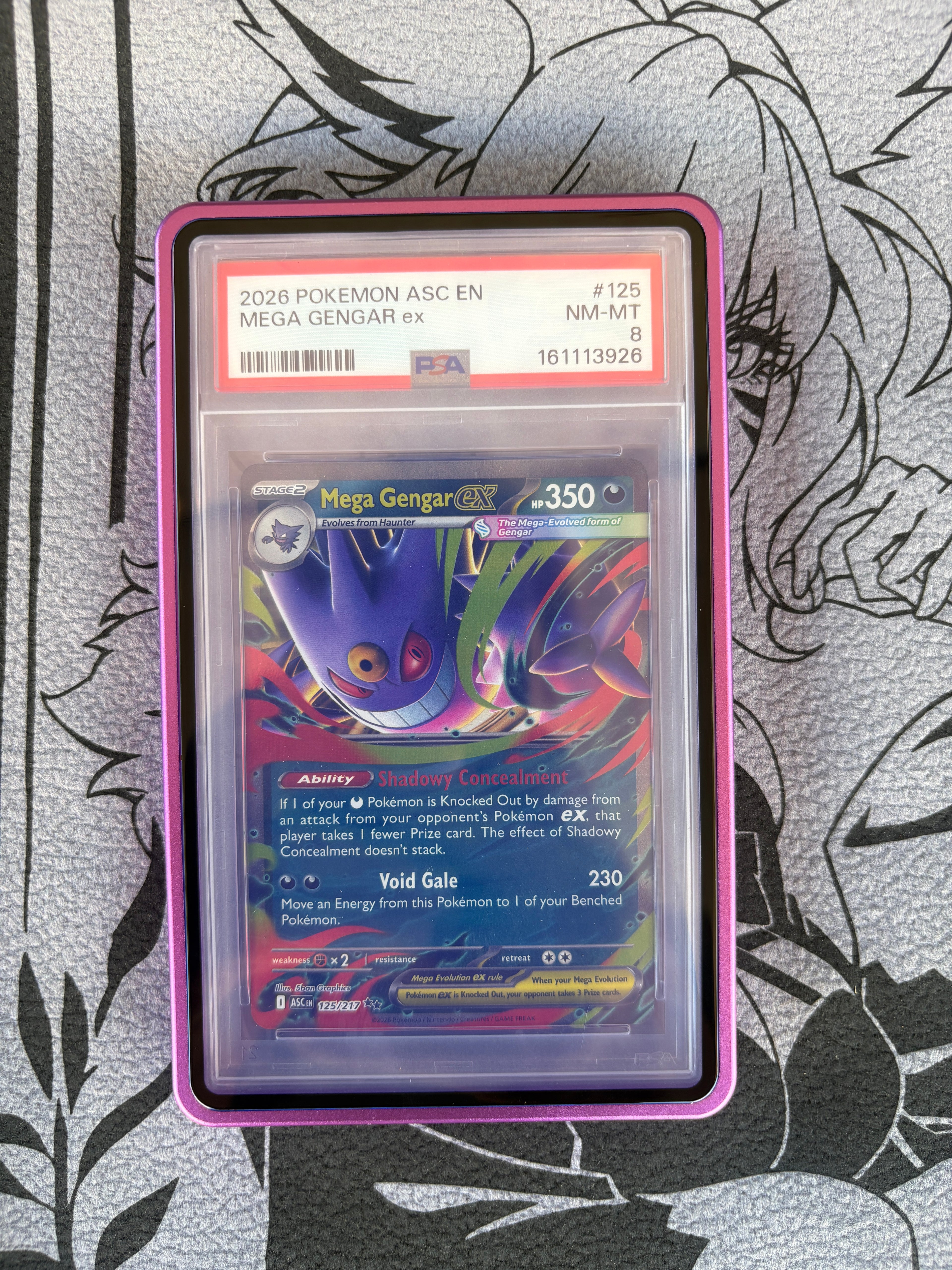 2026 POKEMON ASC EN-ASCENDED HEROES #125 MEGA GENGAR EX PSA 8
