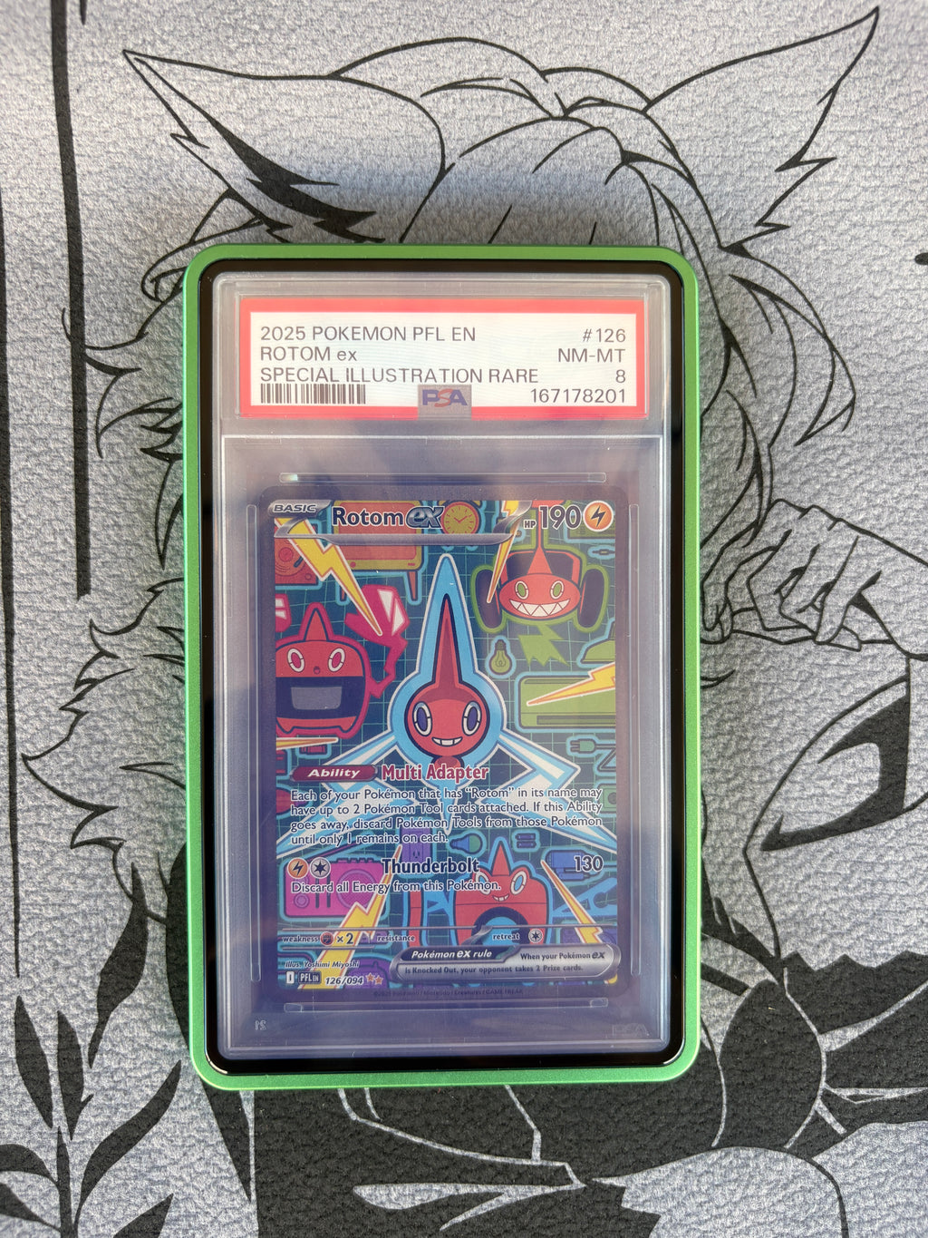 2025 Pokemon Phantasmal Flames Rotom ex Special Illustration Rare #126 PSA 8