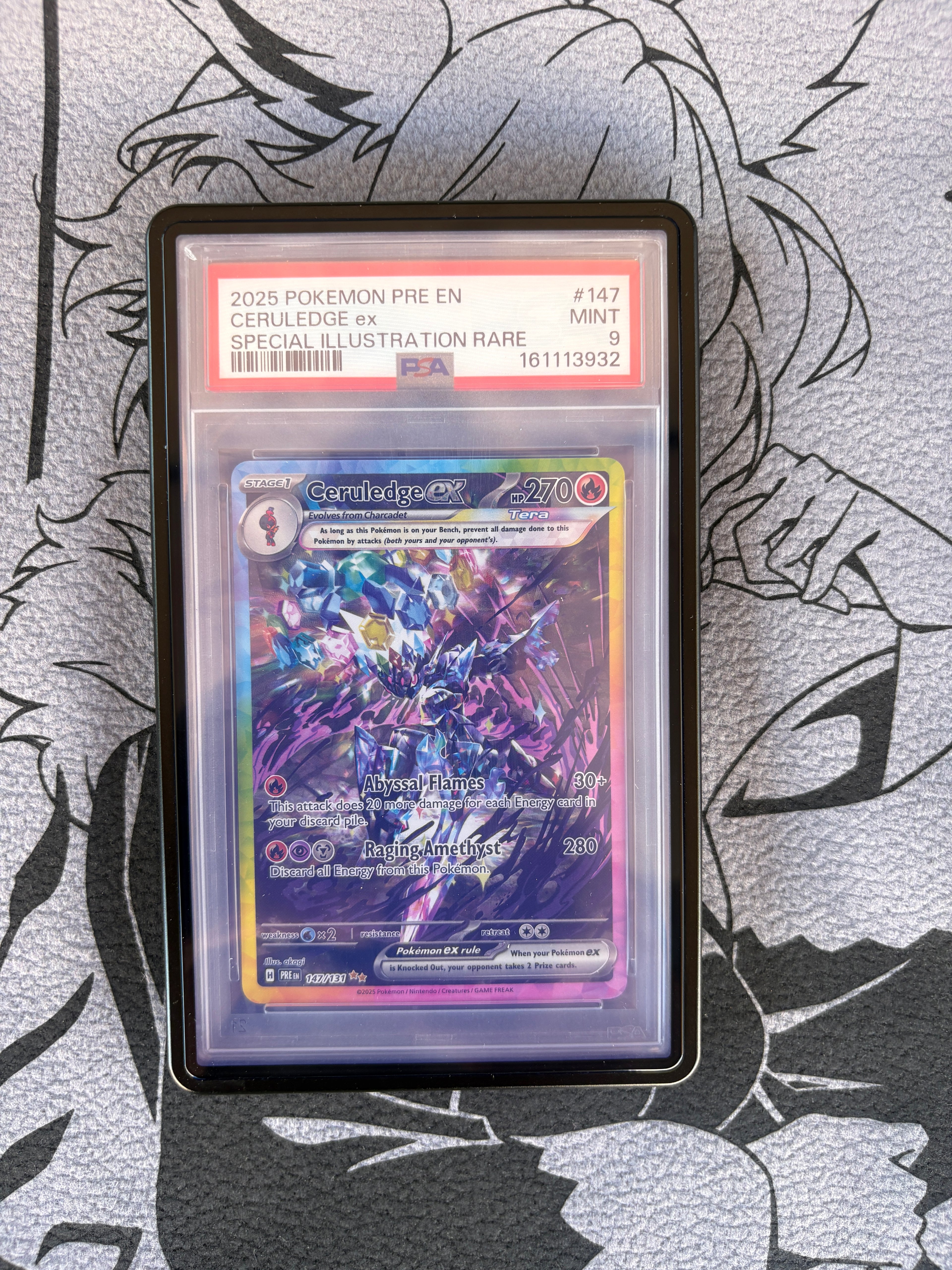 2025 Pokemon Prismatic Evolutions Ceruledge Ex #147 PSA 9