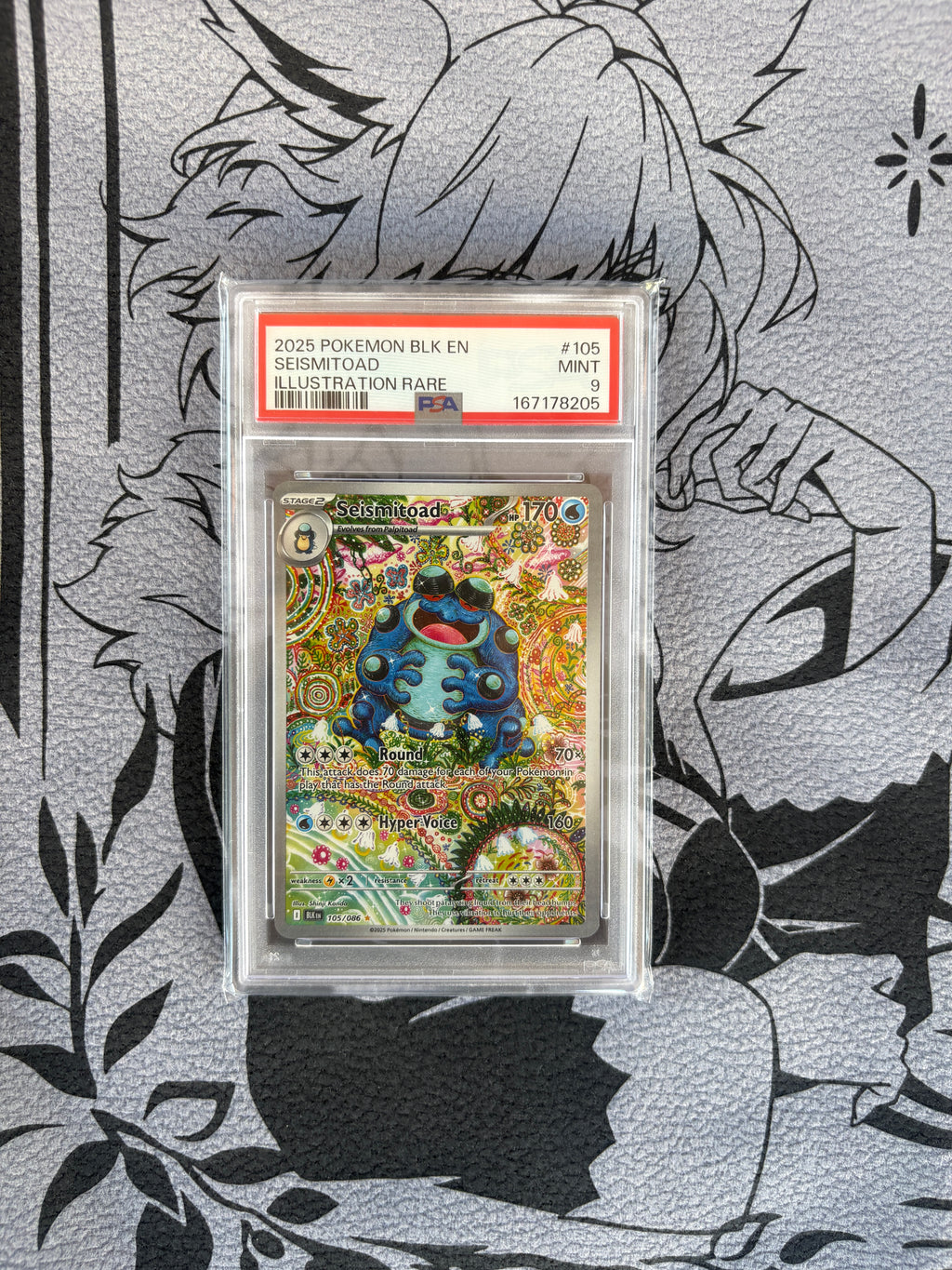 2025 Pokemon Black Bolt Seismitoad Illustration Rare #105/086 PSA 9