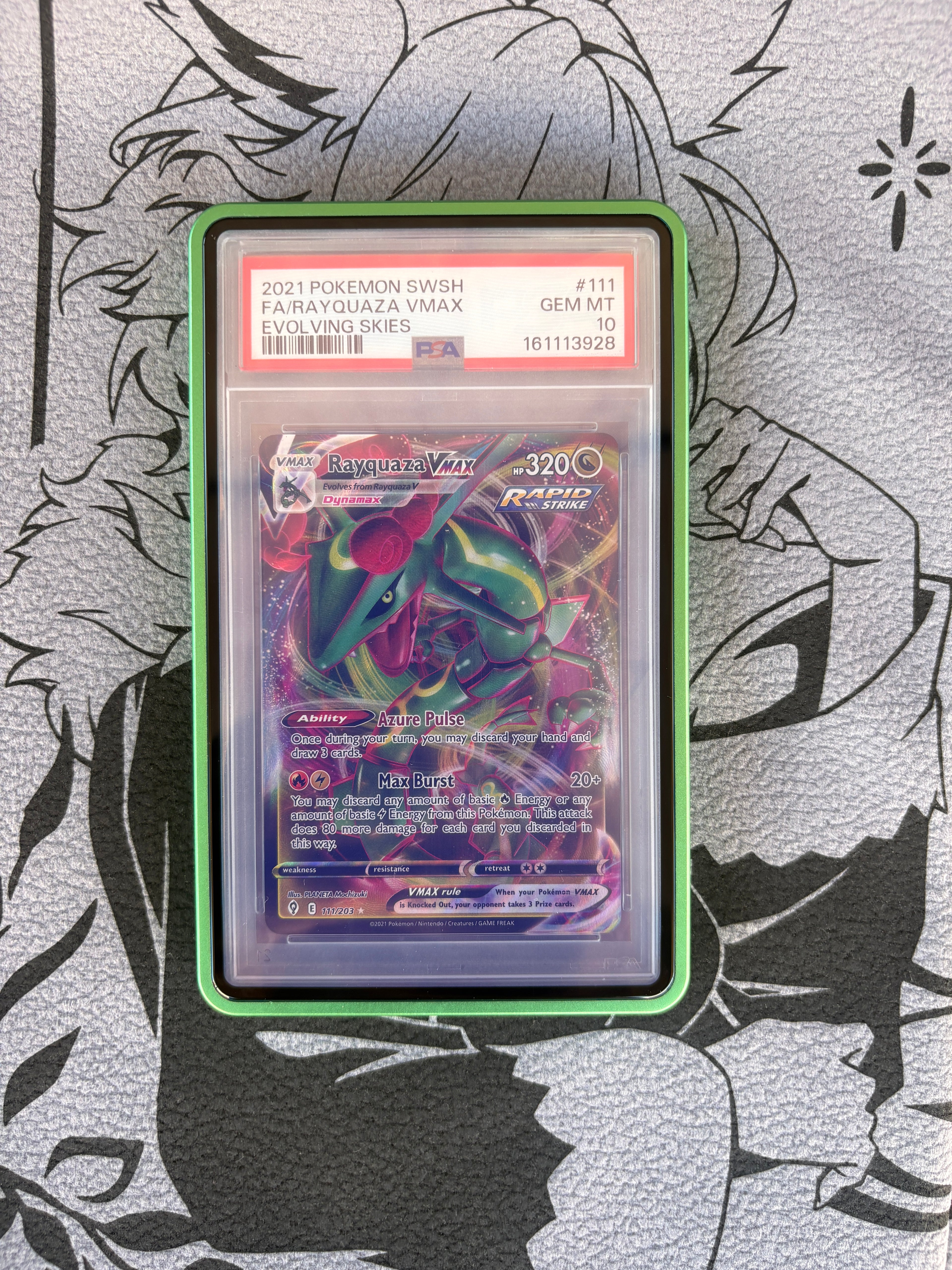 2021 Pokémon Rayquaza VMAX #111 Evolving Skies Alt Art PSA 10 GEM MINT