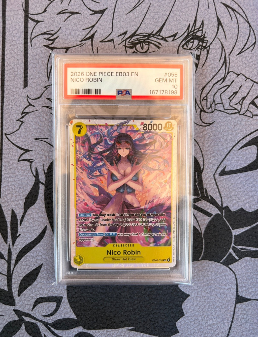 2026 One Piece Nico Robin EB03-055 PSA 10