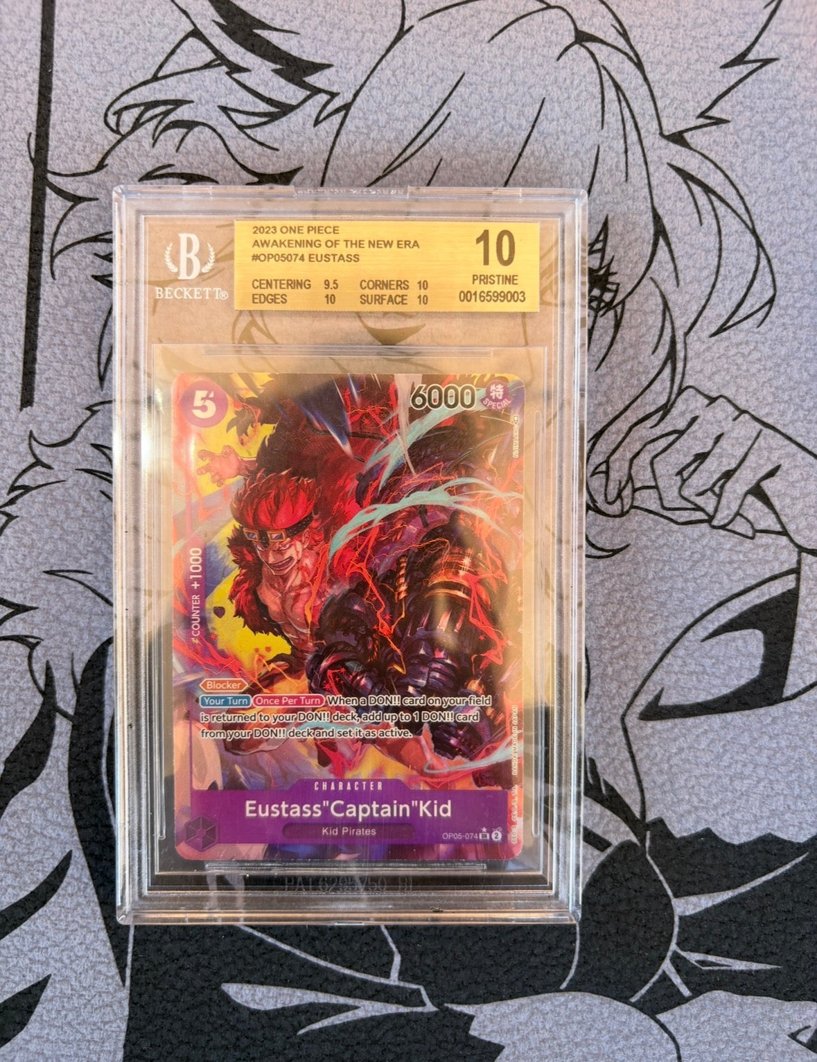 2023 One Piece Eustass "Captain" Kid OP05-074 BGS 10